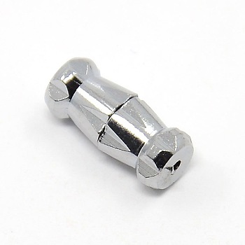 Brass Screw Clasps, Platinum, 11x4.5mm, hole: 0.5mm