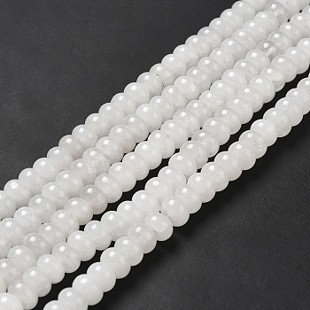 Natural White Jade Beads Strands, Rondelle, 8x5mm, Hole: 0.7mm, about 70pcs/strand, 14.76~14.96 inch(37.5~38cm)