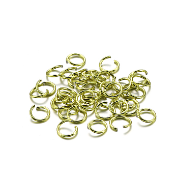 Aluminum Jump Rings, Open Jump Rings, Round Ring, Yellow Green, 18 Gauge, 8x1mm, Inner Diameter: 6.5mm, about 300pcs/bag