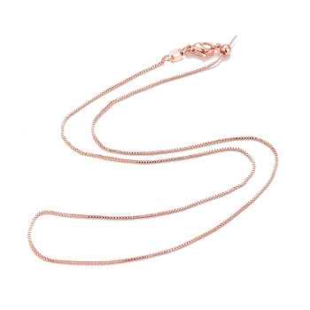 Adjustable Electroplate Brass Venetian Chain Necklace Making, Long-Lasting Plated, with Lobster Claw Clasps and Round Beads, Rose Gold, 18-1/4 inch(46.5cm)