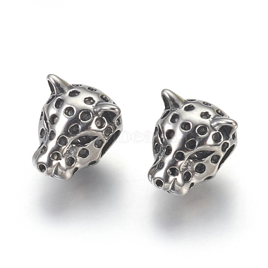 Antique Silver Leopard Stainless Steel Beads