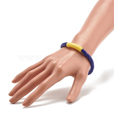 Bracelets extensibles faits à la main en pâte polymère(BJEW-JB07781)-3