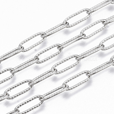 304 Stainless Steel Textured Paperclip Chains(CHS-S006-JN954-1)-4