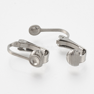 304 Stainless Steel Clip-on Earring Settings(STAS-T037-01)-2