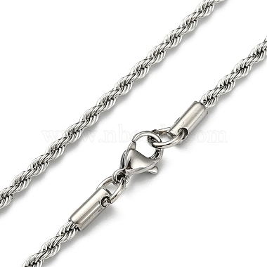 Витая нержавеющей стальной трос цепи ожерелье материалы(X-NJEW-507L-10)-3
