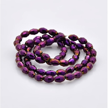 Full Plated Glass Faceted Rice Beads Strands(GLAA-A030A-FP03)-2