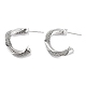 Twist Ring Brass Stud Earrings(EJEW-F332-03P)-1