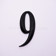 Plastic & PVC Number Sign Labels, Black, Num.9, 9: 51.5x31.5x8mm(KY-WH0023-A09-03)
