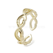 Brass Adjustable Open Rings, Lip, Real 18K Gold Plated, 5.5mm,US Size 7(17.3mm)(RJEW-K257-67G)