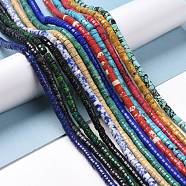 Synthetic Turquoise Beads Strands, Dyed, Column, Mixed Color, 4x2~2.5mm, Hole: 0.7mm, about 194pcs/strand, 15.28~15.35''(38.8~39cm)(G-M394-01)