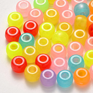 Plastic Beads, Luminous Beads, Rondelle, Mixed Color, 9x6mm, Hole: 3.5mm, about 1900pcs/500g.(KY-R019-03)