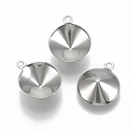 201 Stainless Steel Pendant Rhinestone Settings, Cone, Stainless Steel Color, Fit for 8mm rhinestone, 11x8.5x3mm, Hole: 1mm(X-STAS-S057-41A)