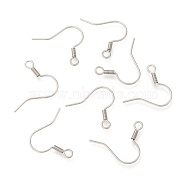 316 Surgical Stainless Steel Earring Hooks, with Horizontal Loop, Stainless Steel Color, 18x18mm, 21 Gauge, Pin: 0.7mm, Hole: 2mm(STAS-E009-2)