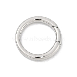 Brass Spring Gate Rings, Round, Platinum, 20x3.5mm(KK-M311-29C-P)