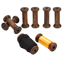 Wooden Empty Spools, for Wire, Cord, Jewelry Chain Wrapping, Coconut Brown, 8x3.3cm(WOOD-WH0034-03C)