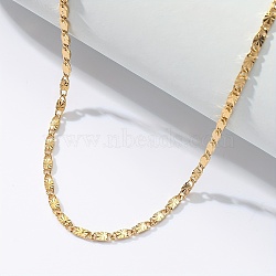 Fashionable and Versatile Brass Oval Link Chain Necklaces for Women, Real 18K Gold Plated, 17.72 inch(45cm)(SA0144)