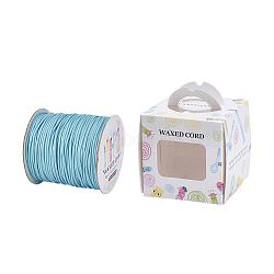 Eco-Friendly Korean Waxed Polyester Cord, Light Sky Blue, 0.5mm, about 200yards/roll(600 feet/roll)(182.88m/roll)(YC-JP0002-0.5mm-1169)