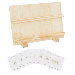 2 Layers Assembled Wooden Nail Art Display Rack, Ladder Nail Art Card Holder for Nail Salon, with 7Pcs Display Cards, Antique White, Finished Product: 14x30x19cm(ODIS-WH0329-73)