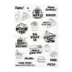 Silicone Clear Stamps, for Card Making Decoration DIY Scrapbooking, Food Pattern, 21x15x0.3cm(DIY-A013-03)