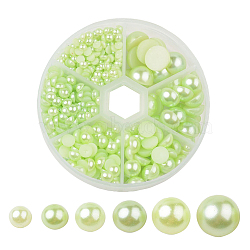 1Box ABS Plastic Imitation Pearl Dome Cabochons, Half Round, Green Yellow, 4~12x2~6mm, about 690pcs/box(SACR-JP0001-18)