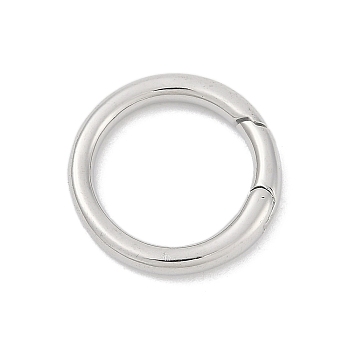 Brass Spring Gate Rings, Round, Cadmium Free & Nickel Free & Lead Free, Platinum, 20x3.5mm