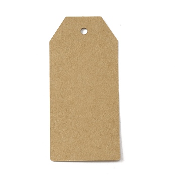 Craft Paper Price Tags, Rectangle, Tan, 9.5x4.5x0.04cm, Hole: 4.5mm, 100pcs/set
