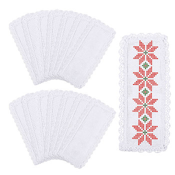 Cotton Bookmarks, Rectangle, White, 200x84x1mm, 15pcs/set