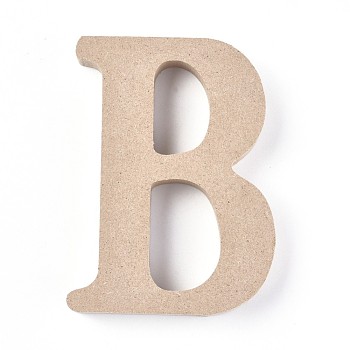 Letter Unfinished Wood Slices, Laser Cut Wood Shapes, for DIY Painting Ornament Christmas Home Decor Pendants, Letter.B, 100x74x15mm