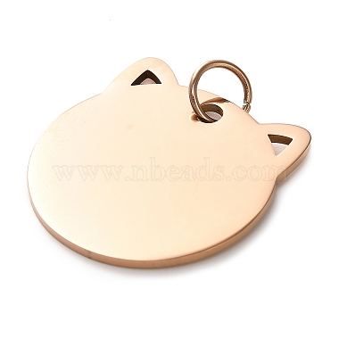 304 Stainless Steel Stamping Blank Tag Pendants(STAS-H438-03RG)-2