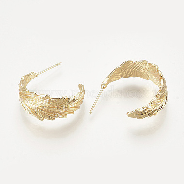 Brass Stud Earrings(X-KK-T027-83G)-2