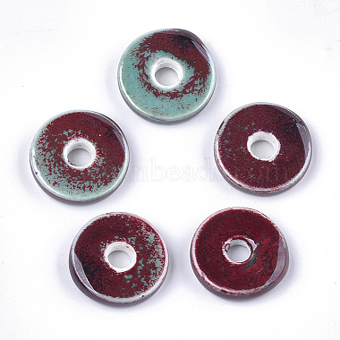 Brown Disc Porcelain Beads