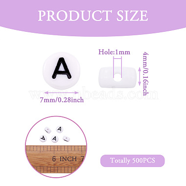 yilisi 500個アクリル横穴文字ビーズ(OACR-YS0001-03A)-3