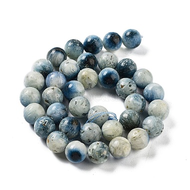 Brins de perles de pierre de glacierite de glace bleue naturelle(G-G078-A01-03)-3