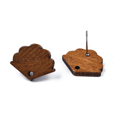 Accessoires de boucles d'oreilles en bois de noyer(MAK-N032-014)-3