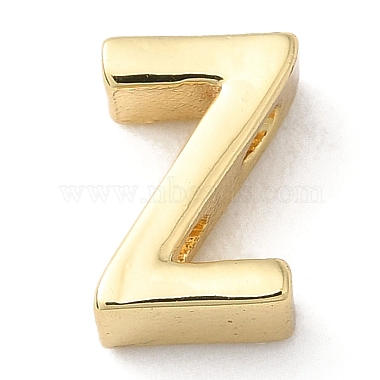 Real 18K Gold Plated Letter Z Brass Slide Charms