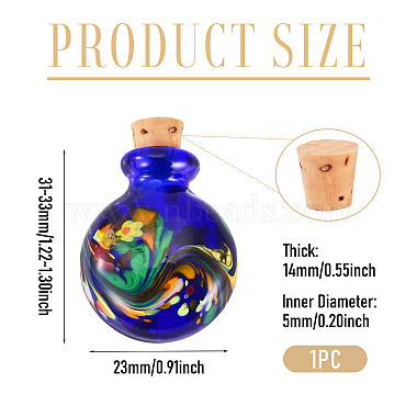 Handmade Lampwork Perfume Bottle Pendants(LAMP-TADJ0001-05E)-3
