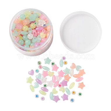 396pcs Luminous Acrylic Beads(DIY-FS0002-37)-2