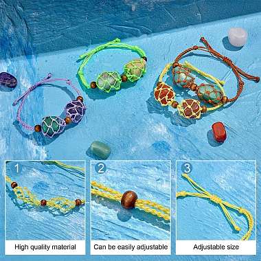 12 pièces de cordon en nylon tressé réglable pour fabrication de bracelets en macramé.(AJEW-SW00010-05)-3