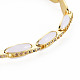 Brass Micro Pave Cubic Zirconia Link Chain Bracelet for Women(BJEW-T020-05G-08)-2