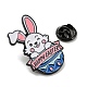 Easter Rabbit Egg Flower Enamel Pins(JEWB-P028-B01)-3