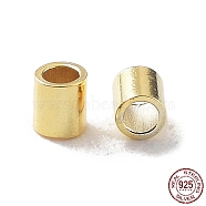 925 Sterling Silver Spacer Tube Beads, Column, Golden, 1.7x1.5mm, Hole: 1mm, about 741pcs(10g)/bag(STER-Z006-01B-G)