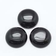 Natural Obsidian Cabochons, Flat Round, 24.5~25x4~7mm(X-G-E492-A-05)