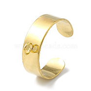 304 Stainless Steel Loop Ring Bases, Cuff Ring, Golden, 6x0.6mm, Hole: 2.4mm, Inner Diameter: 18mm(KK-I674-03A-G)