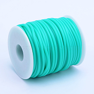 Hollow Pipe PVC Tubular Synthetic Rubber Cord, Wrapped Around White Plastic Spool, Medium Turquoise, 3mm, Hole: 1.5mm, about 27.34 yards(25m)/roll(RCOR-R007-3mm-07)