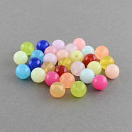 Imitation Jelly Acrylic Beads, Round, Mixed Color, 18mm, Hole: 3mm, about 150pcs/500g(SACR-R836-18mm-M)