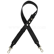 Adjustable Leather Bag Straps, with Alloy Swivel Clasps, Black, 97~110x3.6x1.3cm(FIND-WH0111-404)