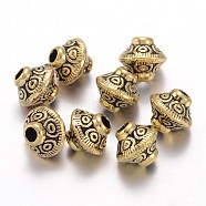 Tibetan Style Spacer Beads, Lead Free & Cadmium Free, Bicone, Antique Golden, 5.4x6.3mm, Hole: 1mm(X-GLF1152Y)