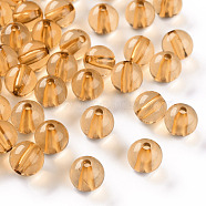 Transparent Acrylic Beads, Round, Sandy Brown, 10x9mm, Hole: 2mm, about 940pcs/500g(MACR-S370-A10mm-761)
