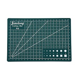 A5 PVC Cutting Mat, Double Sided Gridded Cutting Board, for Craft Art, Dark Sea Green, 14.9x22x0.3cm(DIY-FS0004-72)