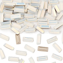 Preciosa&reg MAXIMA Crystal Fancy Stones, Czech Crystal, 435 26 212 Baguette, Dura Foiling, 01000 White Opal, 4x2mm(X-PRC-FB4-01000)